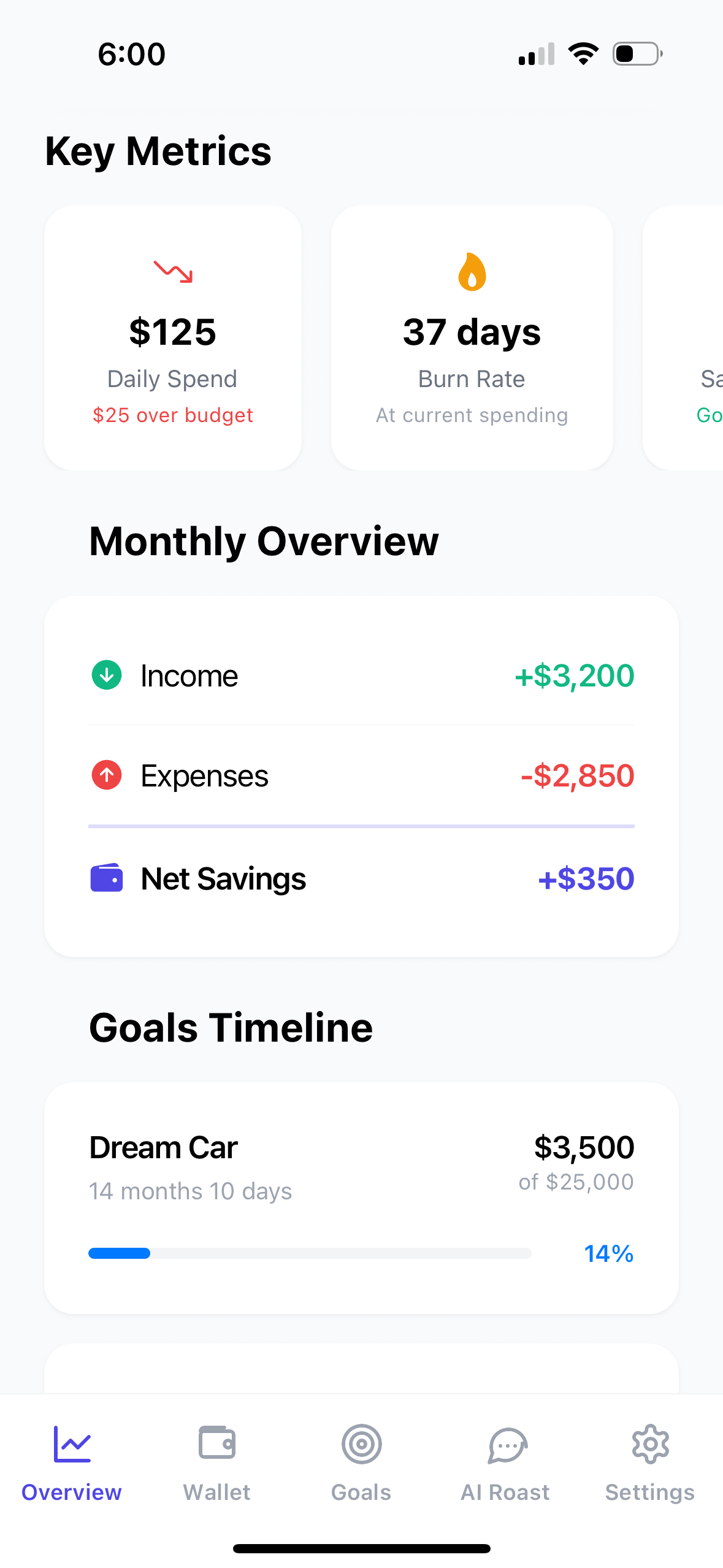 Monthly overview